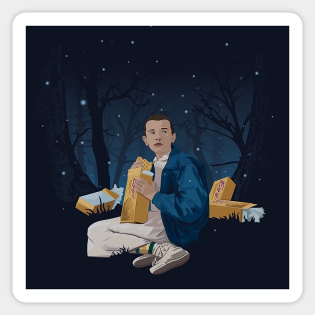Eleven Stranger Things Upside Down Sticker by stayfrostybro